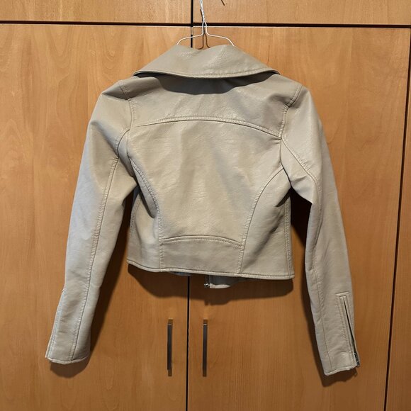 Abercrombie Leather Jacket - Beige Tan XXS - Picture 3 of 5